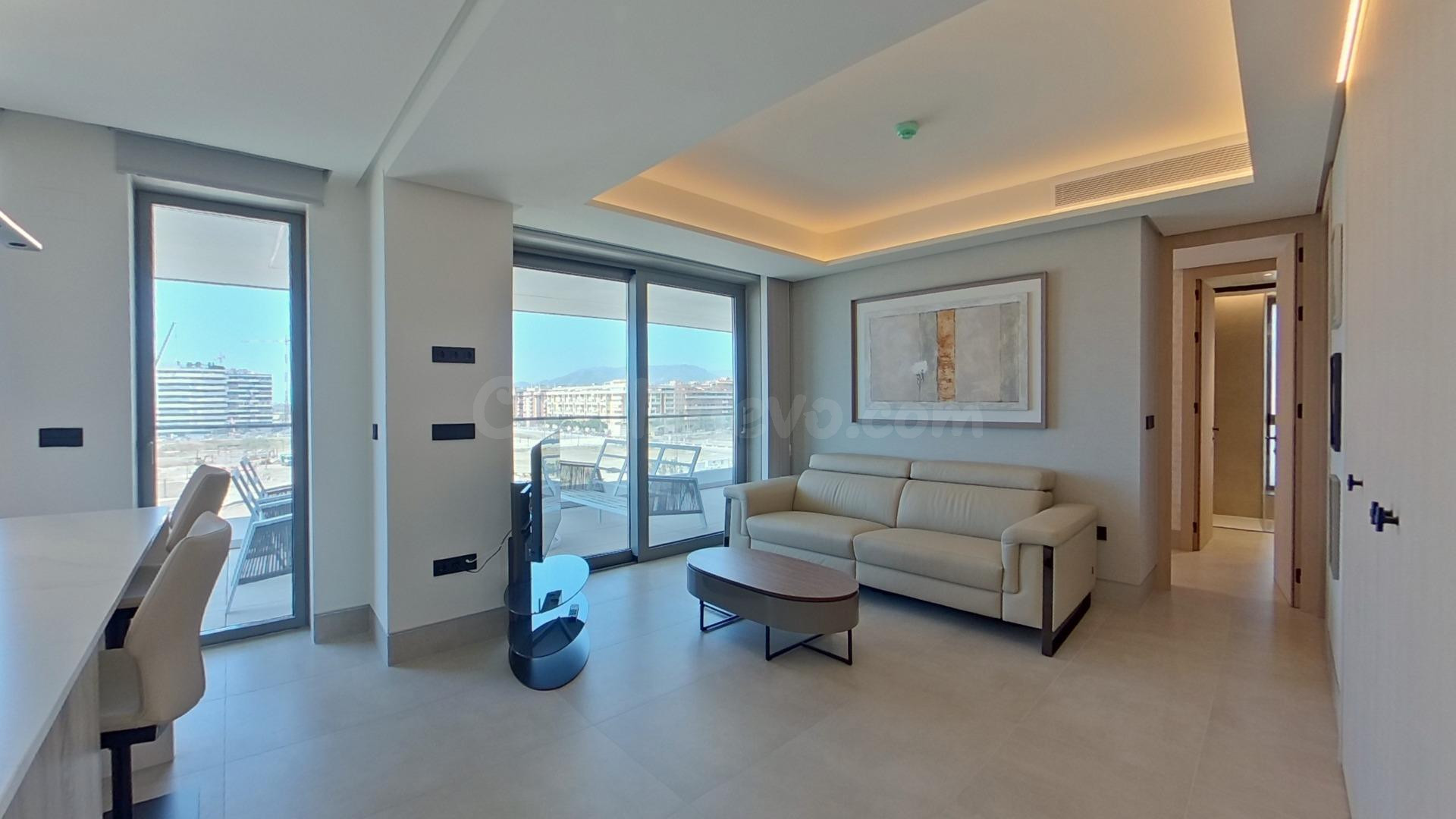 EXCLUSIVO PISO DE 1 DORMITORIO EN LAS MALAGA TOWERS VISION, TERRAZA DE 23 m2