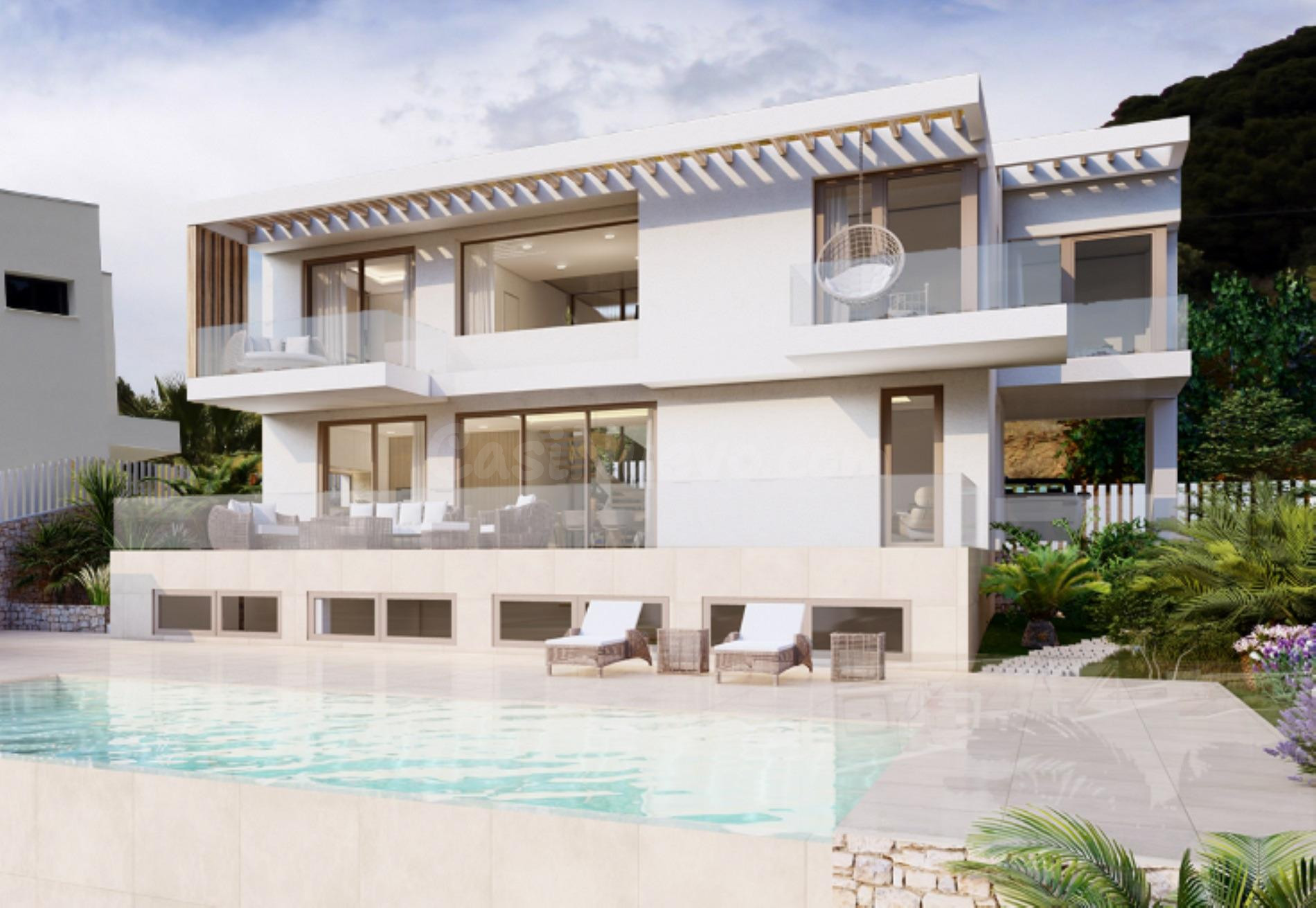 Moderna villa de lujo con vistas al mar y a la montaña, Mijas