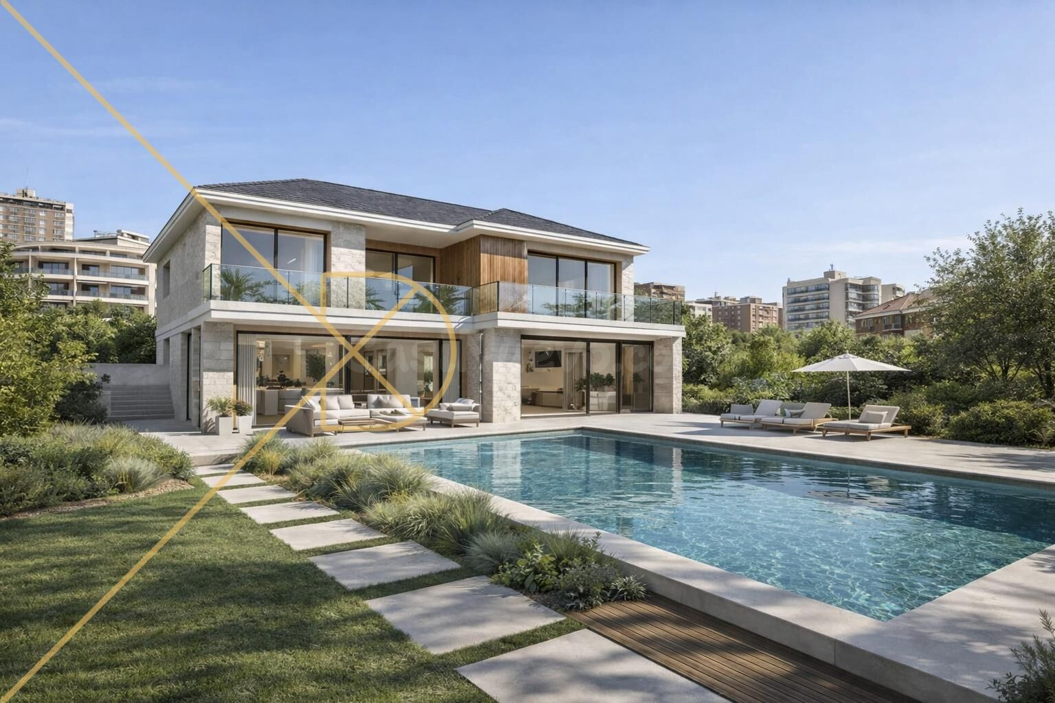 Exclusiva casa unifamiliar a estrenar con jardín y piscina en  Sant Just