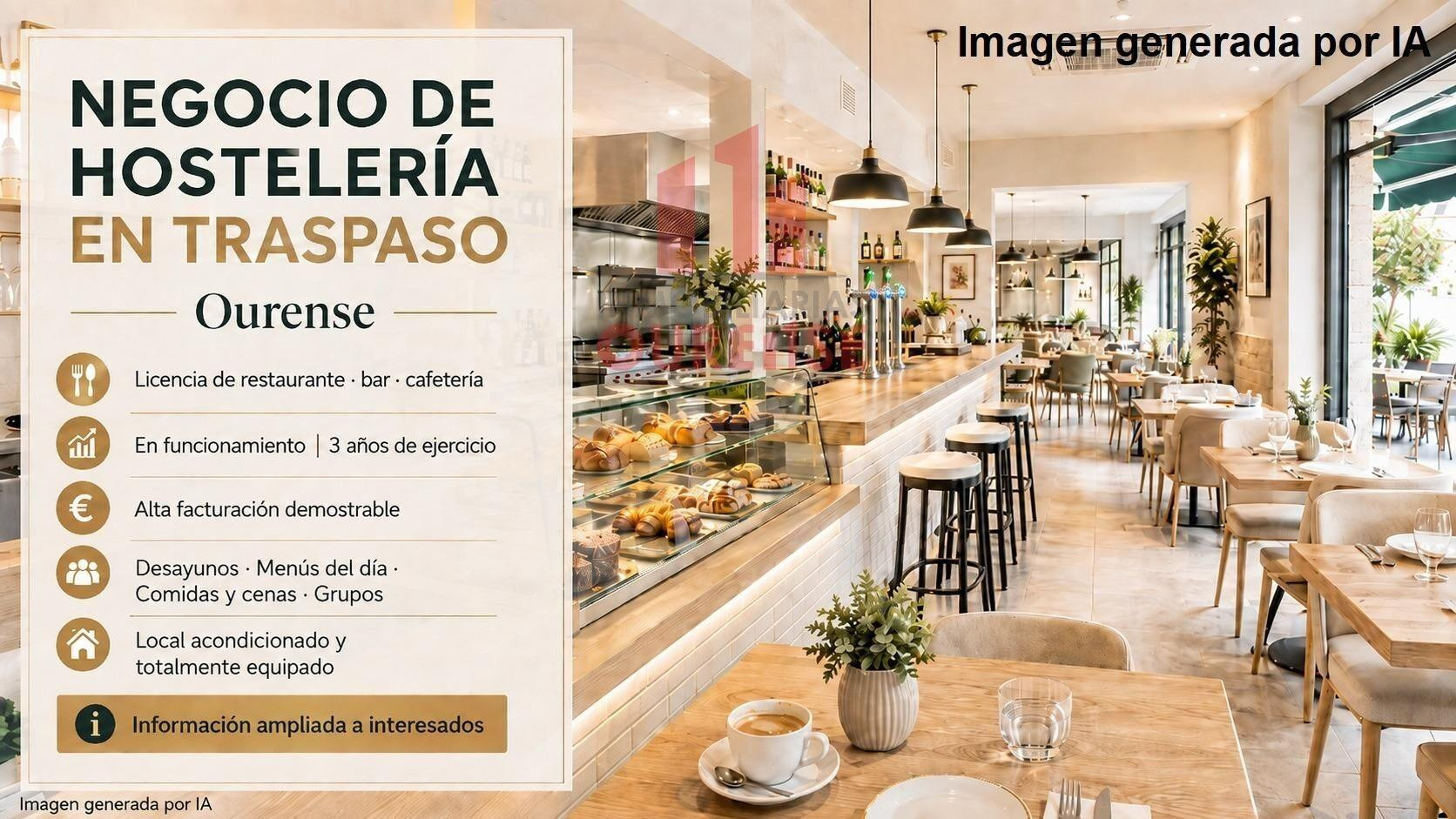 NEGOCIO DE HOSTELERÍA EN TRASPASO EN OURENSE
