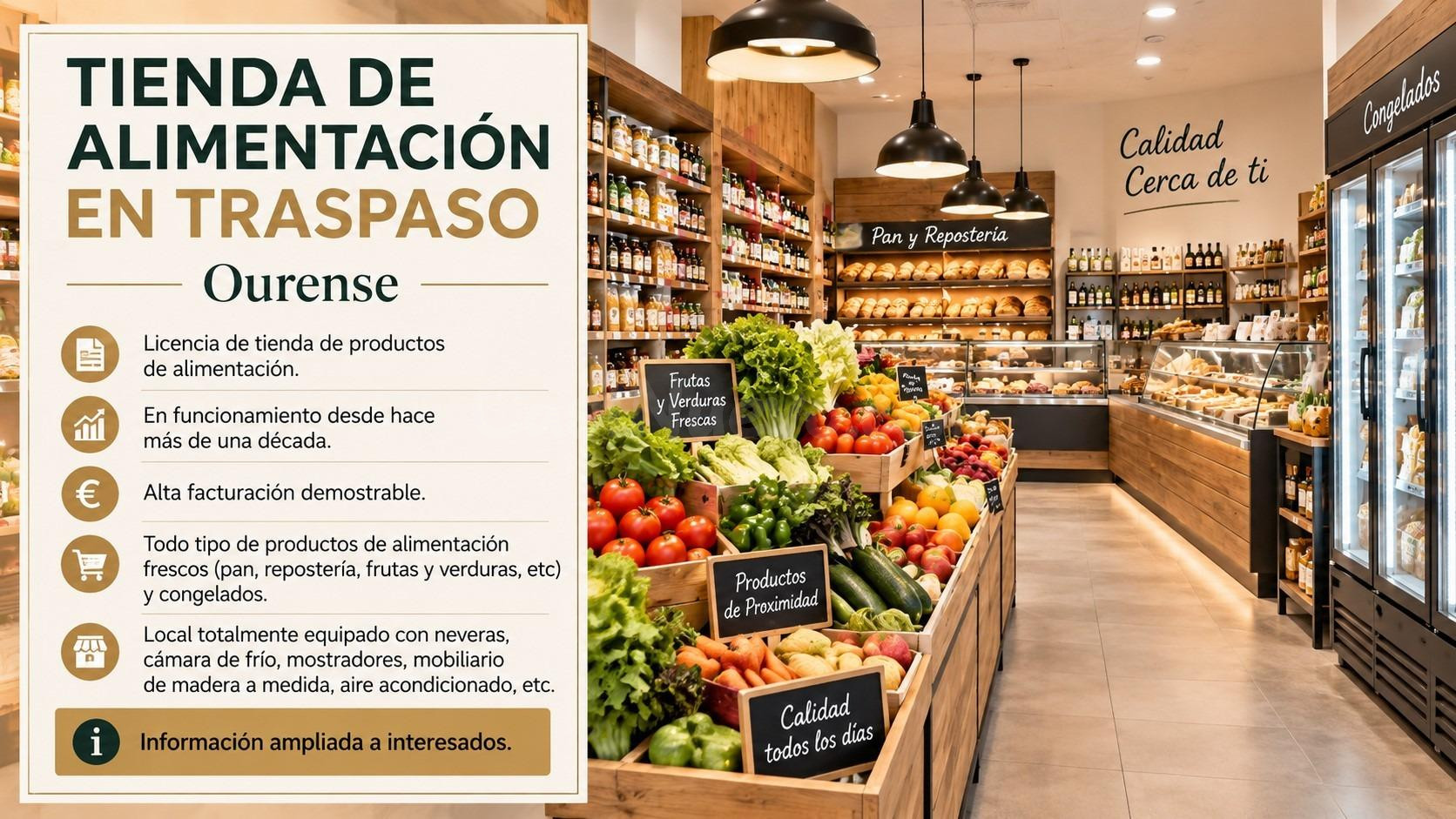 EXCLUSIVA: TRASPASO DE TIENDA DE ALIMENTACIÓN SITUADA EN EL BARRIO DEL COUTO.