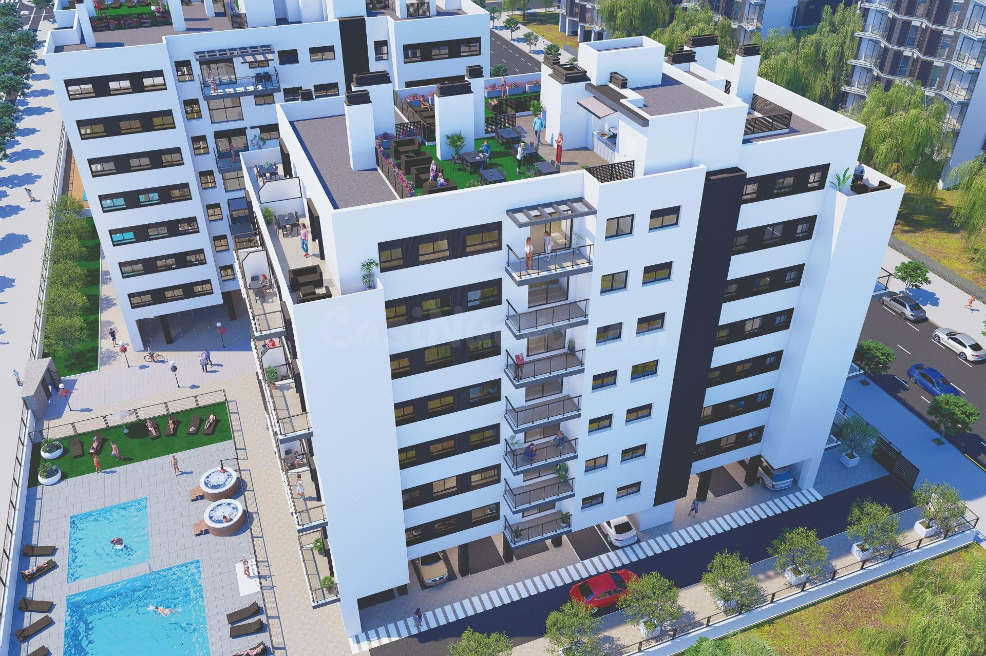 OBRA NUEVA EN CASTELLÓN – EDIFICIO SOL 2 | VIVIENDAS DE 2 Y 3 DORMITORIOS CON PISCINA, SPA Y PÁDEL