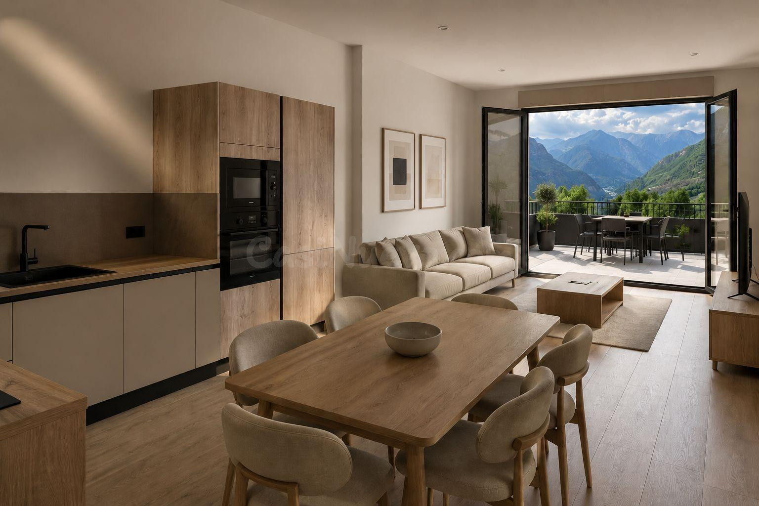 Piso de obra nueva, con terraza, tres habitaciones y dos plazas de parking