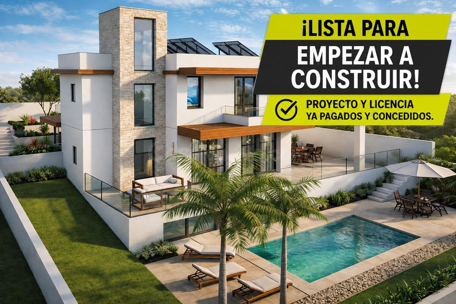 Parcela en la zona de Valle Romano con licencia pagada y concedida.
