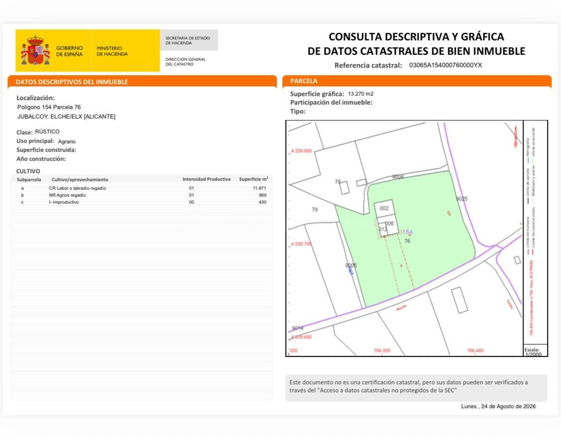 FINCA CON DOS VIVIENDAS Y ZONAS DEPORTIVAS – UNA OPORTUNIDAD DE INVERSIÓN CERCA DE ELCHE