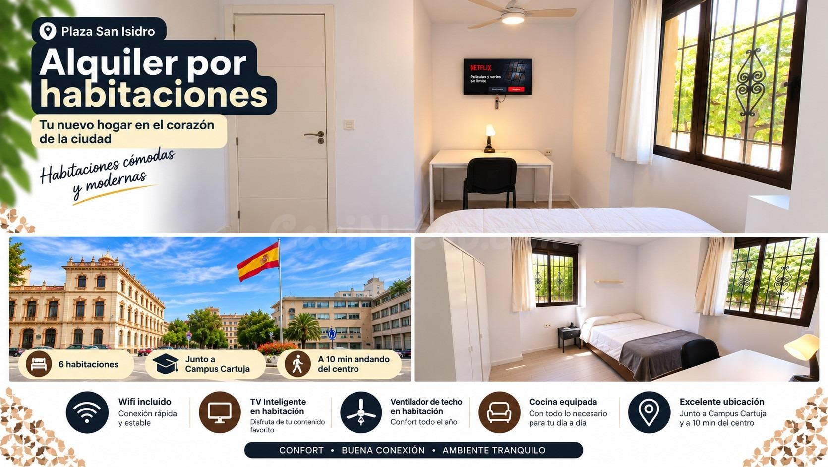 ALQUILER DE habitaciones – CAPITÁN MORENO, GRANADA.