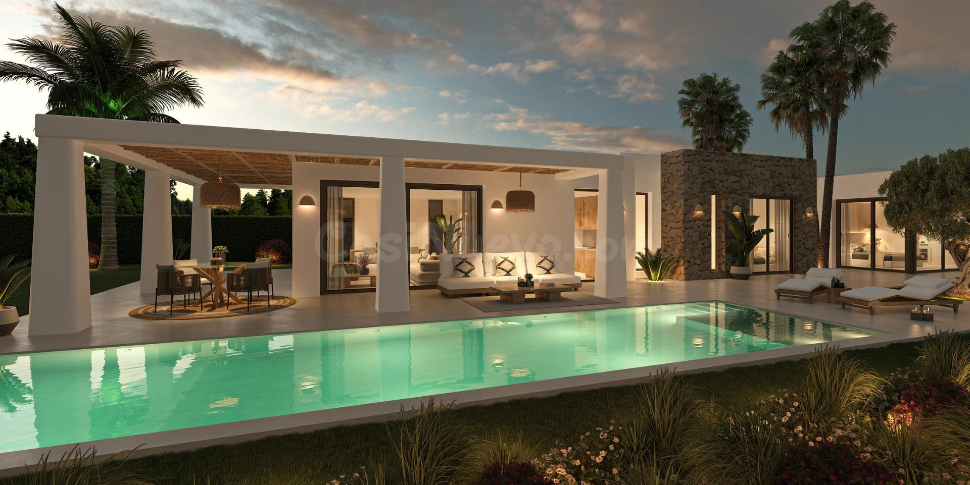 Villa en una sola planta con 4 dormitorios a la venta en Javea