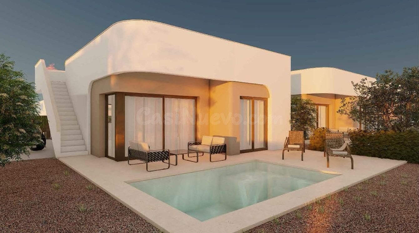 Villa de 2 dormitorios en un sola planta con solarium y piscina privada en Hacienda del Álamo Golf Resort(Murcia)