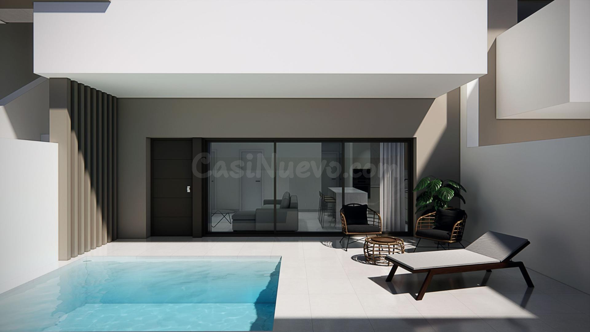 Bungalow bajo con piscina privada en Pilar de la Horadada