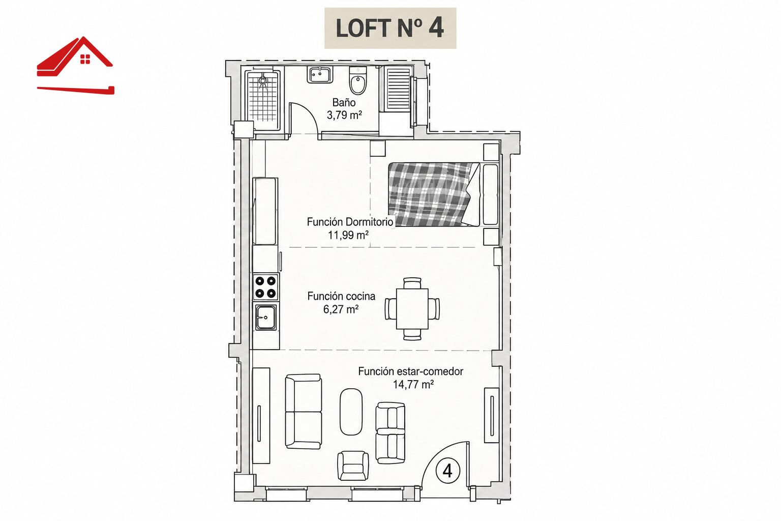 LOFT DE OBRA NUEVA DE 41,39 m2 EN EL NARANJO (JUNTO AL PARQUE DE LA ASOMADILLA) | CONCEPTO ABIERTO, COCINA AMERICANA, SALÓN-COMEDOR, BAÑO  | ¡IDEAL INVERSORES O PRIMERA VIVIENDA!