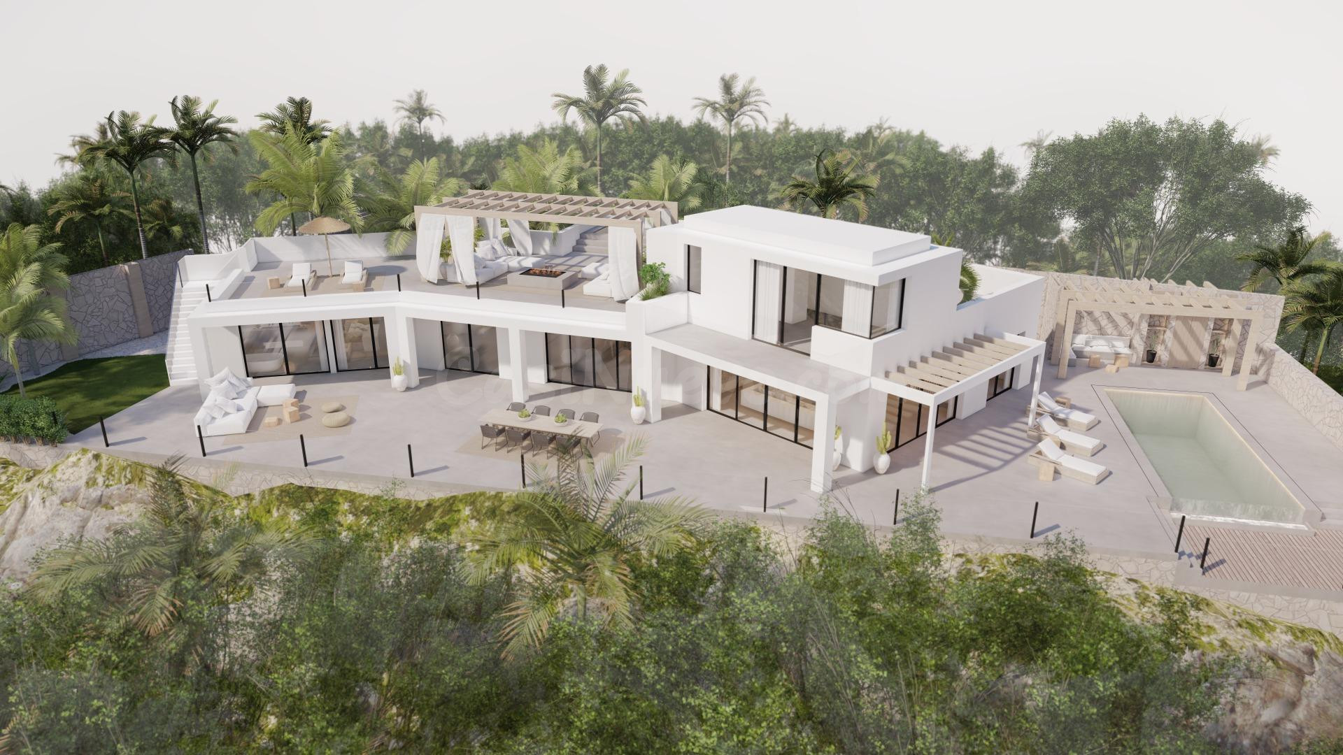Villa de lujo de 4 dormitorios y 4 baños con espectaculares vistas al mar. Elviria, Marbella