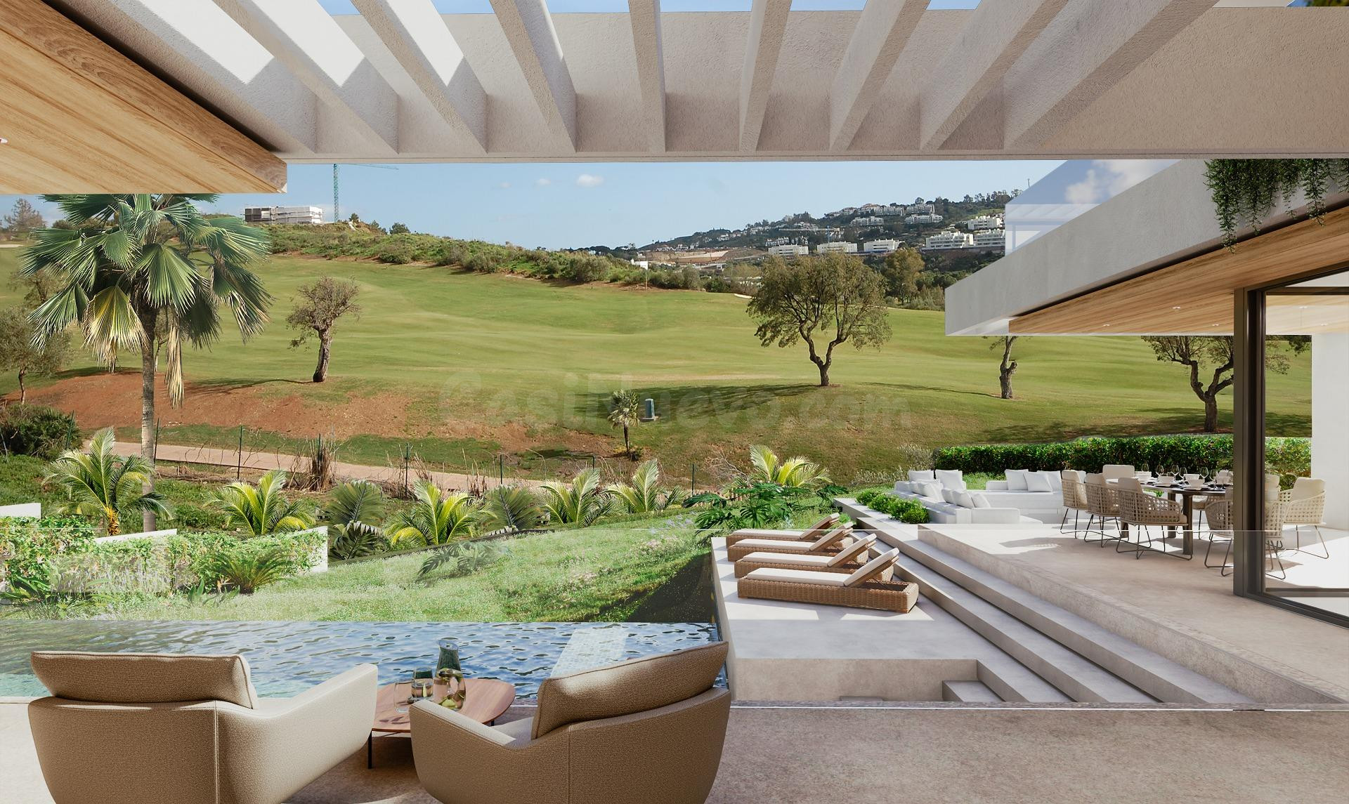 VILLA DE DISEÑO CONTEMPORÁNEO CON PISCINA INFINITY Y VISTAS AL GOLF EN MIJAS - MÁLAGA