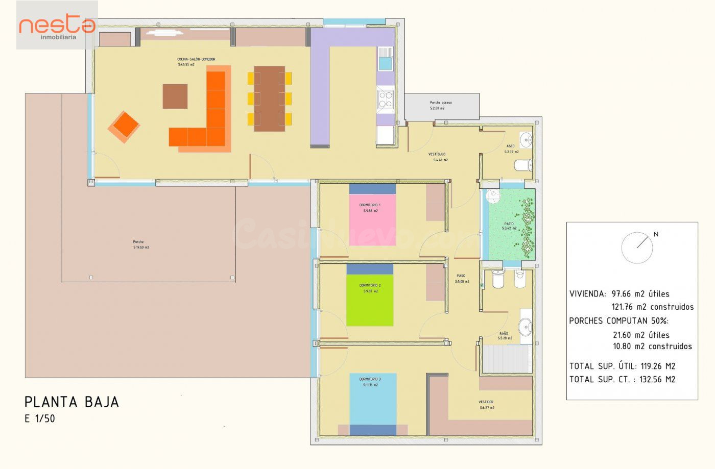 Casa de campo NUEVA en Lorca zona Purias, 132 m2