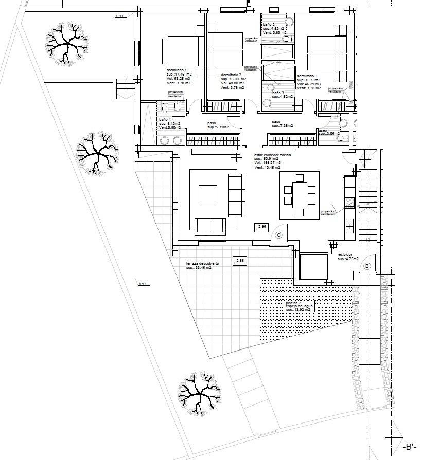 Planta baja de obra nueva con piscina en jardín - foto 2