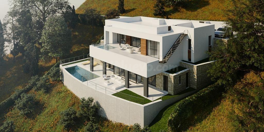 Fantástica parcela urbanizable en Elviria con un espectacular proyecto contemporáneo y licencia