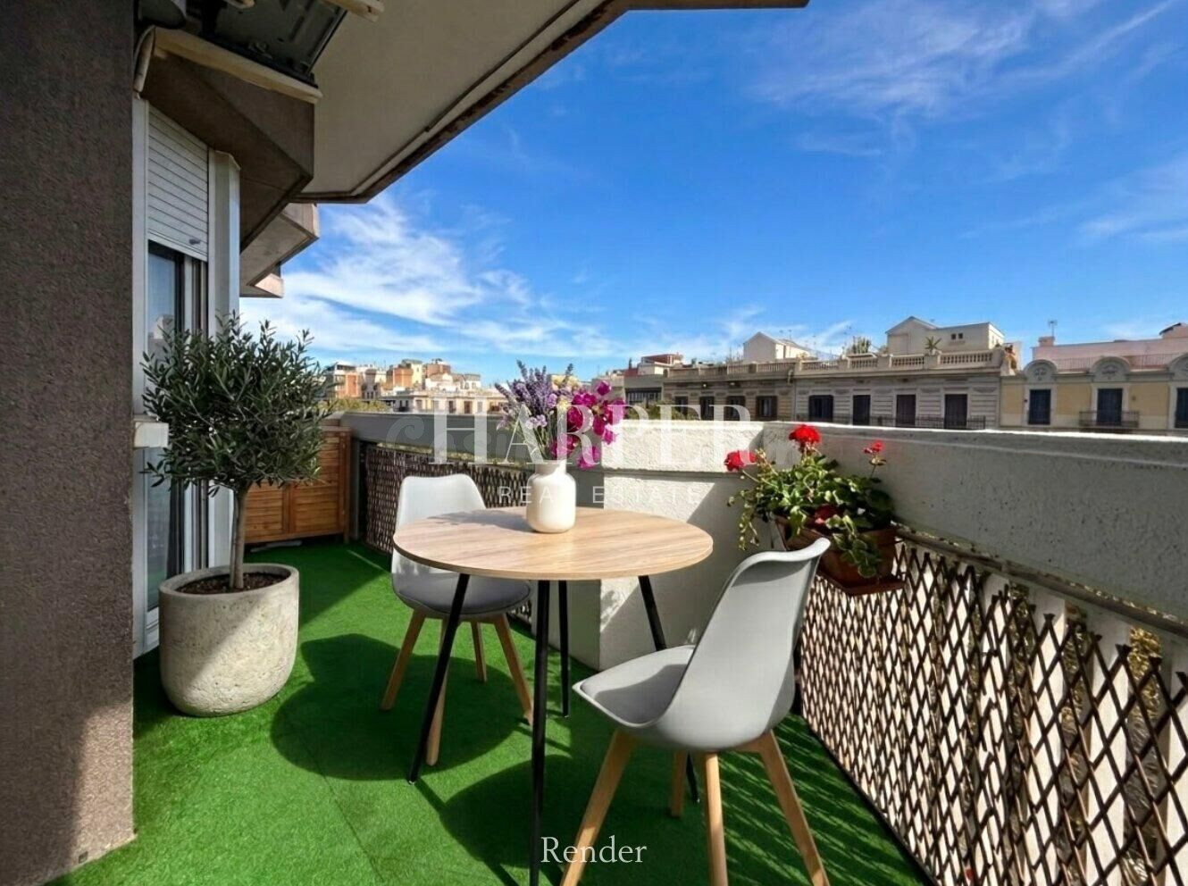 Piso luminoso con terraza y vistas abiertas en Barcelona