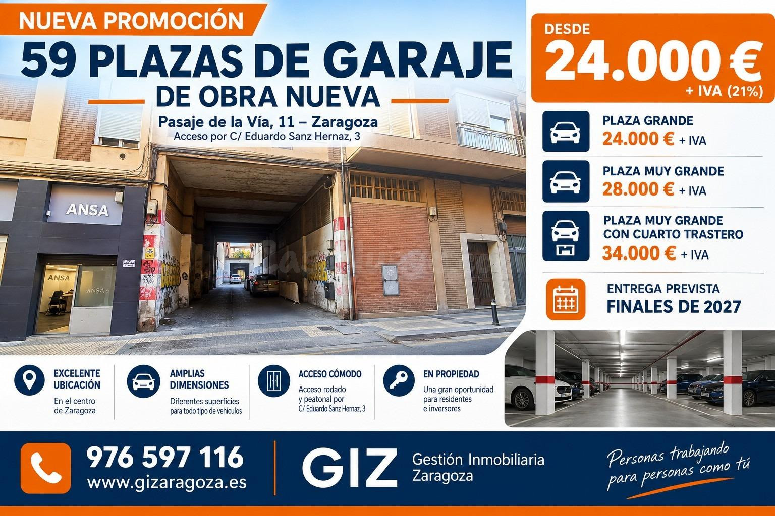 Garaje 14m² en venta - San Jose