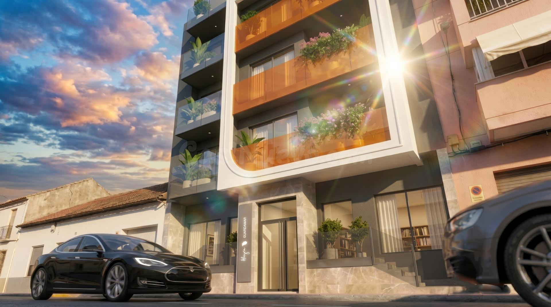 Apartamento de planta baja con 2 dormitorios a 600 metros de la playa en Guardamar del Segura