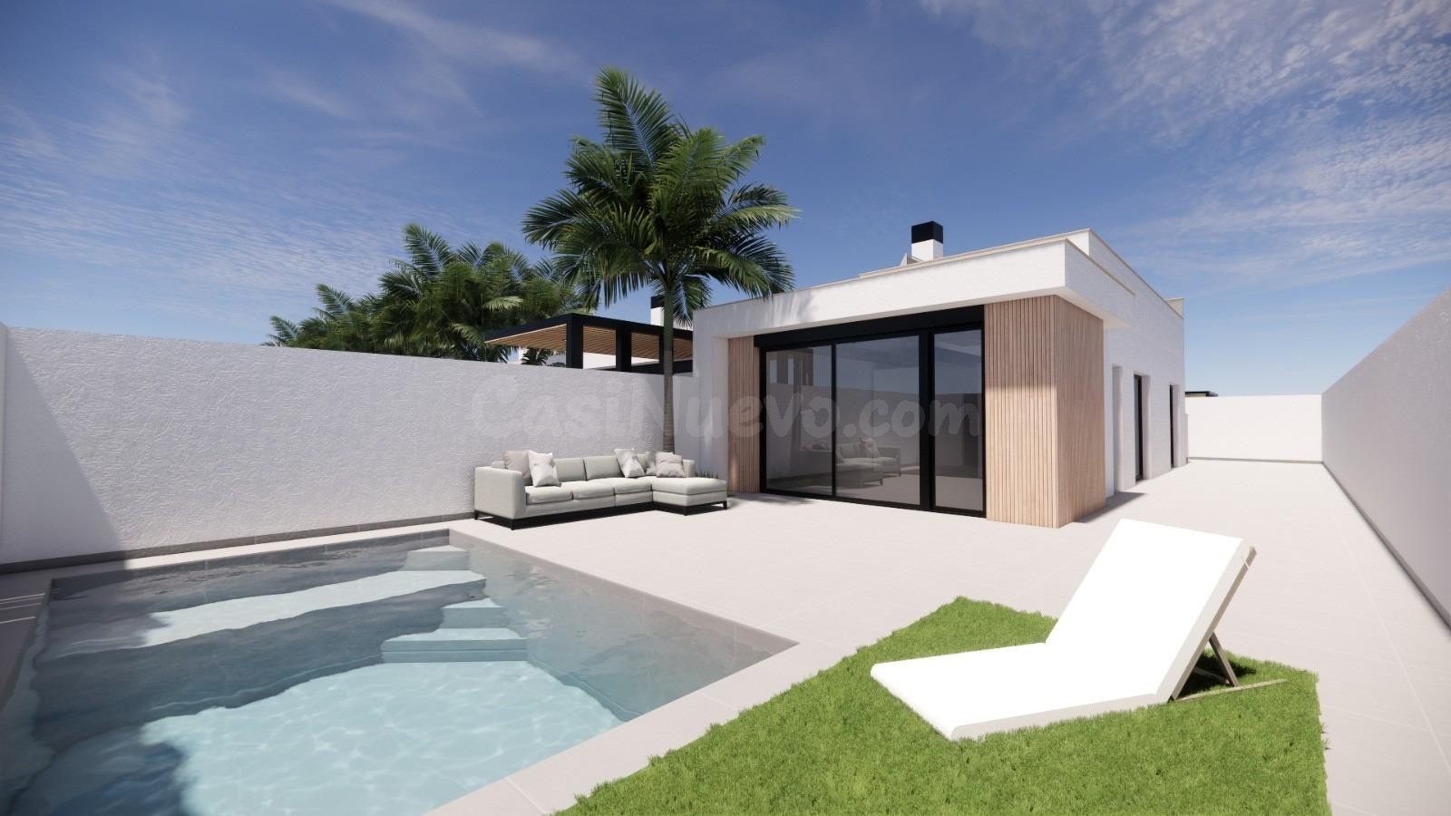 Villas de nueva construcción con piscina privada cerca de La Serena Golf en Los Alcázares