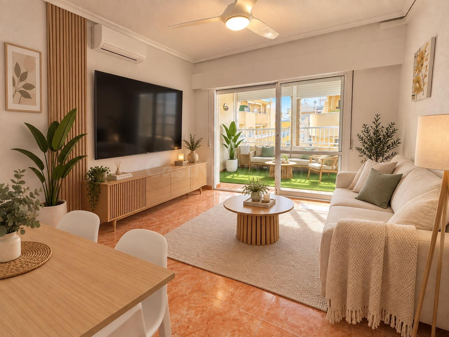 Piso de 2 habitaciones con amplia terraza a pocos metros de la playa en Torrevieja