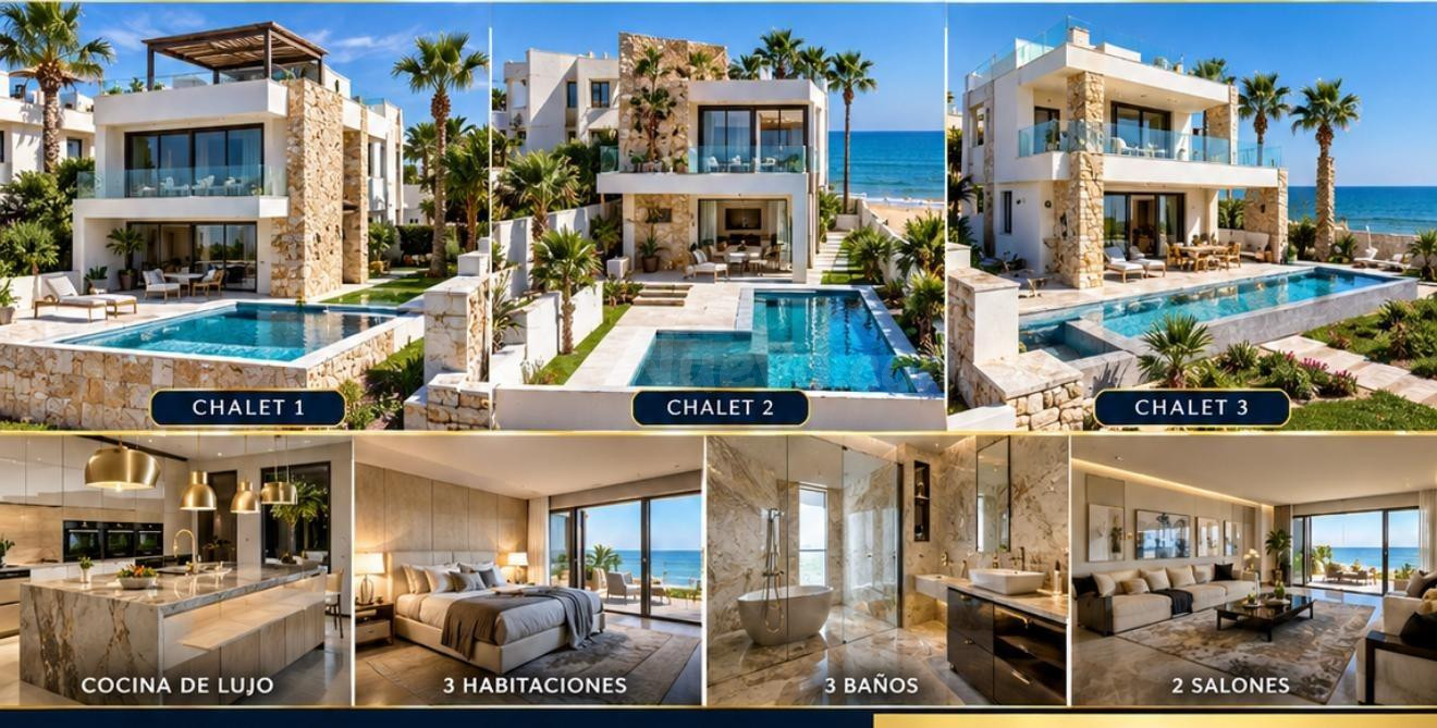 3 CHALETS INDEPENDIENTES EN PRIMERA LÍNEA DE PLAYA – MATALASCAÑAS
