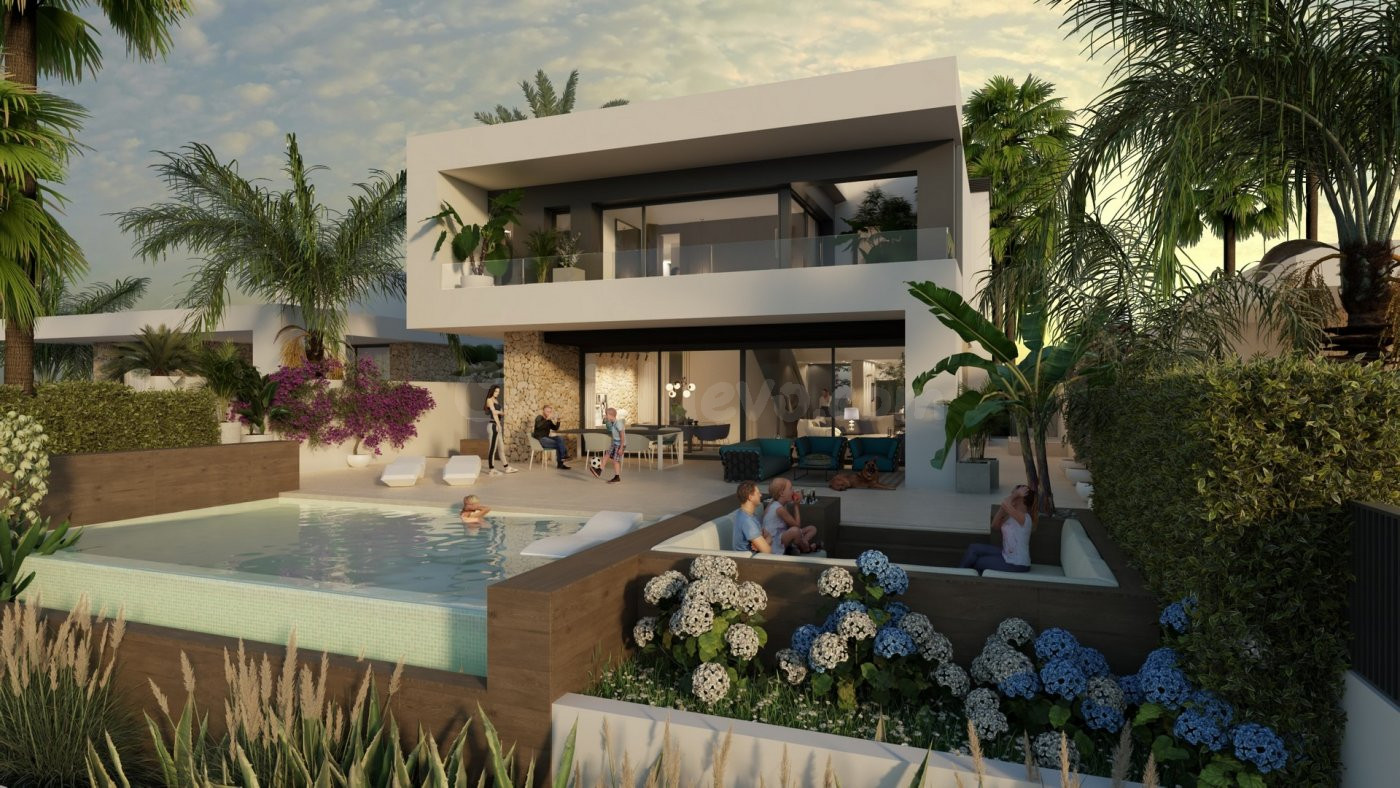 VILLA DE LUJO DE OBRA NUEVA EN PRIMERA LINEA EN CAMPO DE GOLF DE ALGORFA