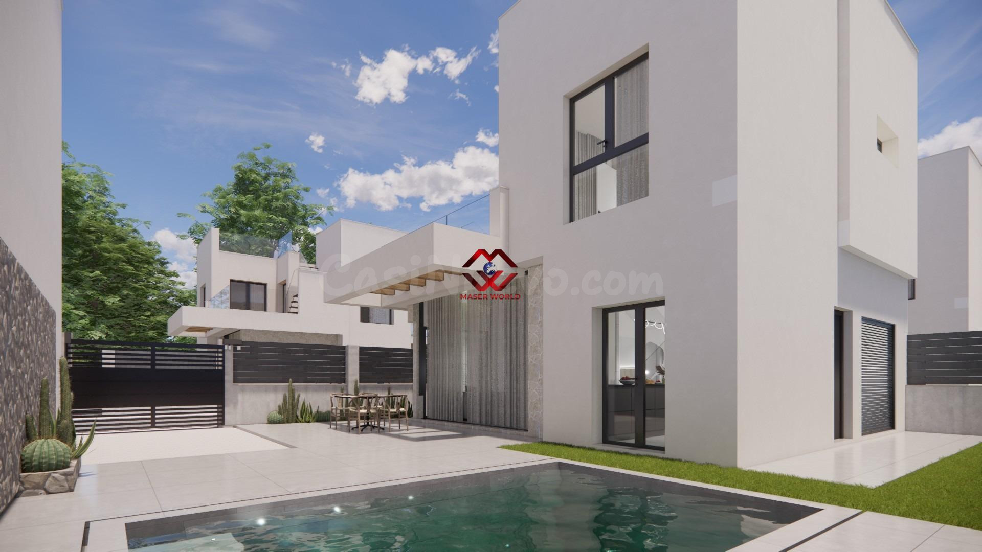 Modernas villas de nueva construcción en La Herrada Los Montesinos con piscina privada