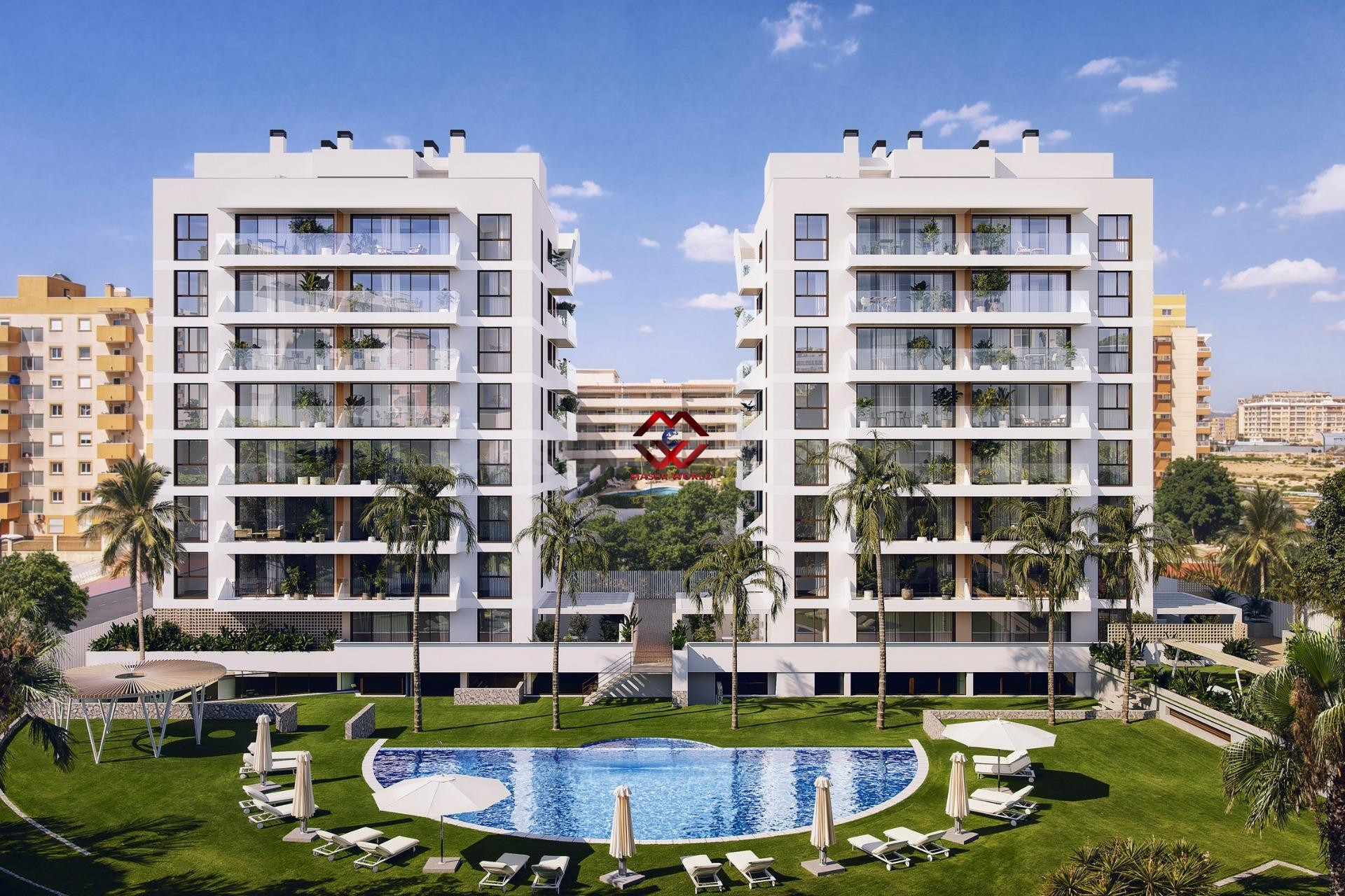 Apartamentos de nueva construcción modernos cerca de la playa y del puerto deportivo en Guardamar del Segura