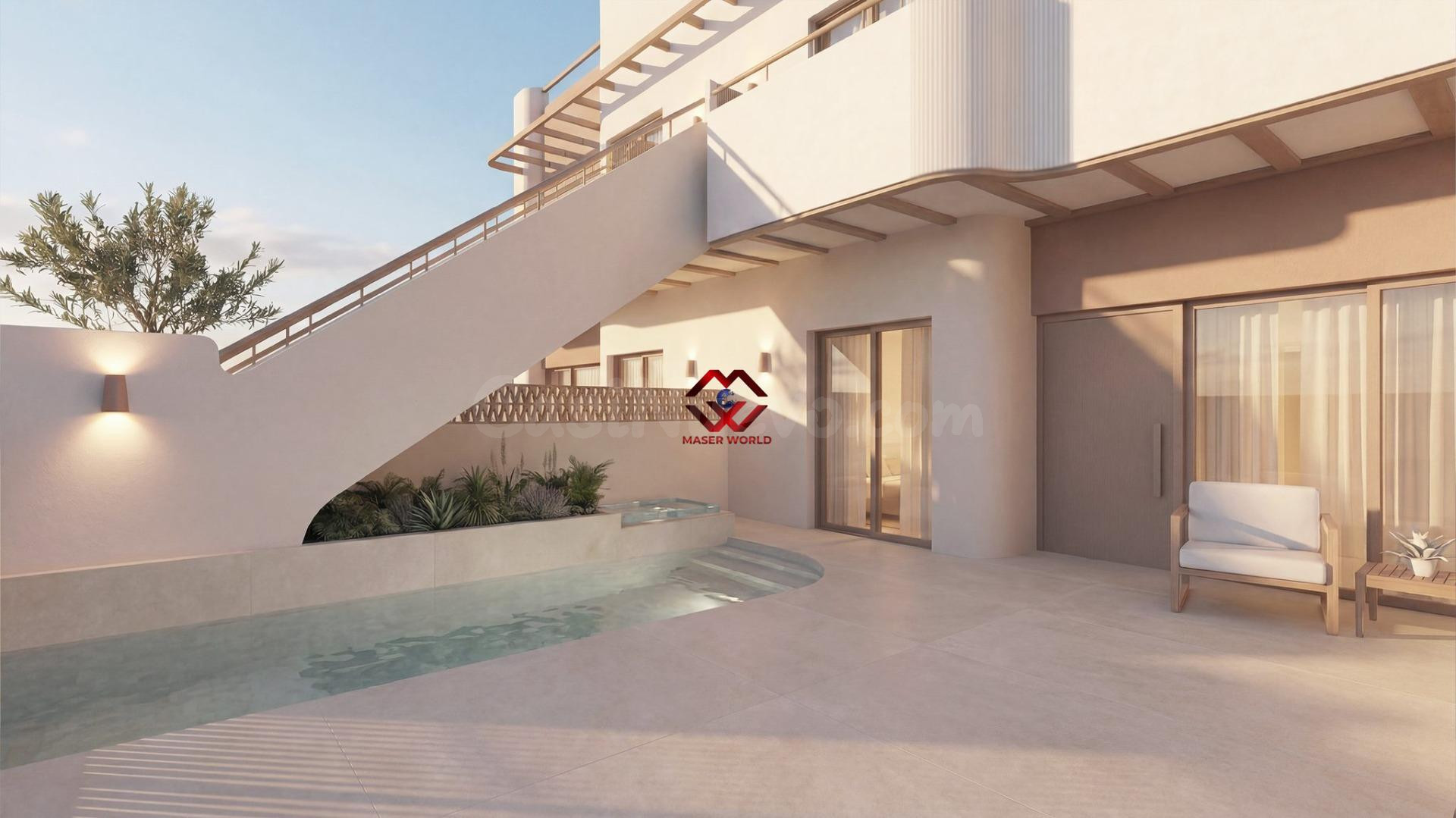 Bungalows de nueva construcción exclusivos con piscina privada en Pilar de la Horadada