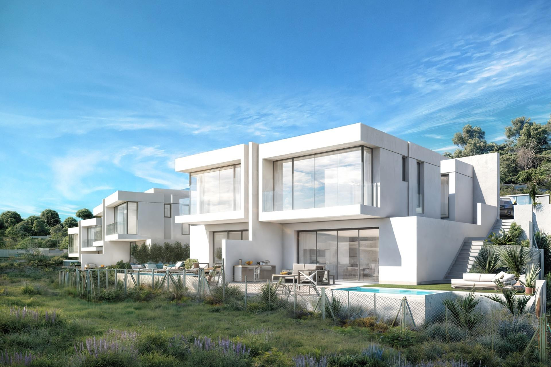 Es una exclusiva colección de 10 villas pareadas con piscina privada