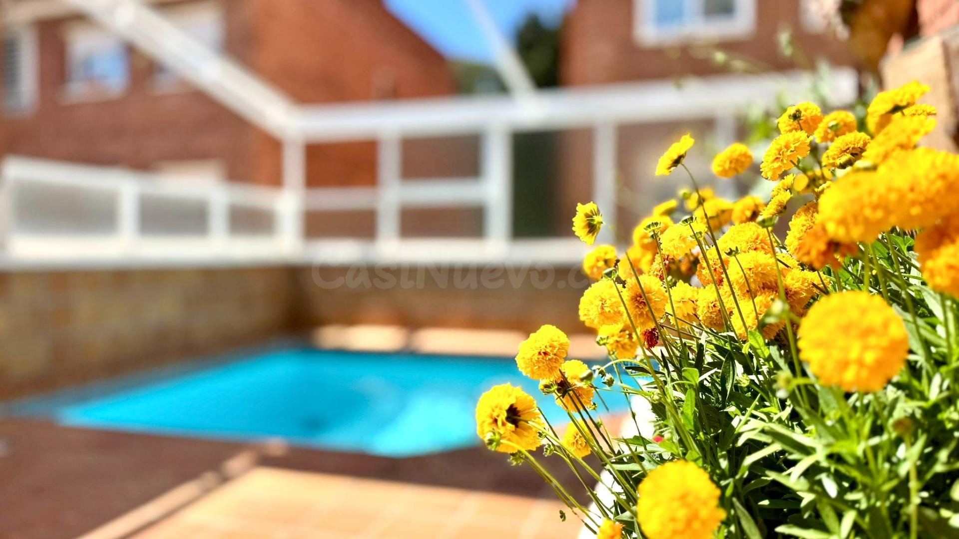 Privacidad a tres vientos: Villa pareada con piscina en el balcón de Barcelona