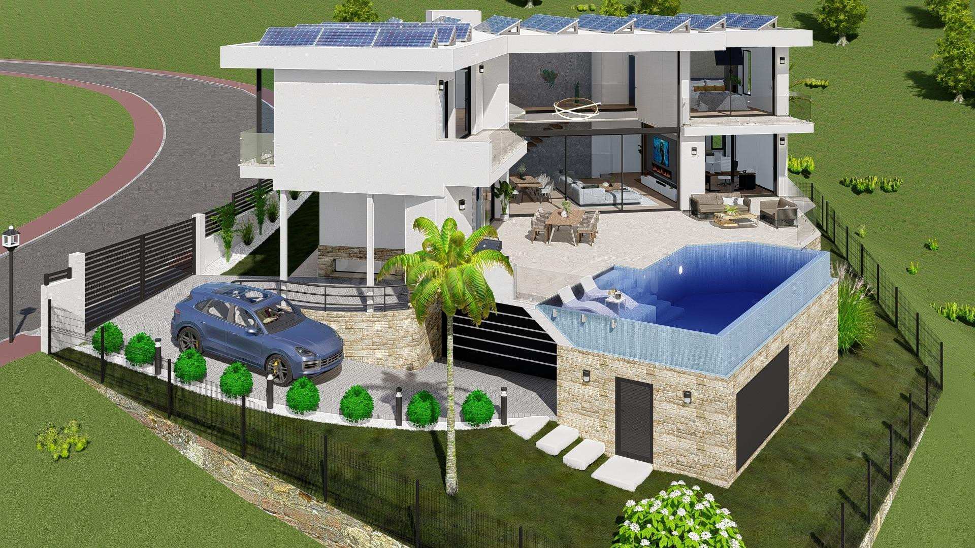 Majestuosa villa moderna en Mijas: lujo excepcional con vistas cautivadoras al mar y la montaña