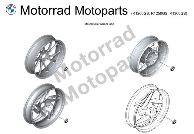 Tapas buje centro rueda BMW GS R1200/1250/1300 - Originales Alemanes - foto 3
