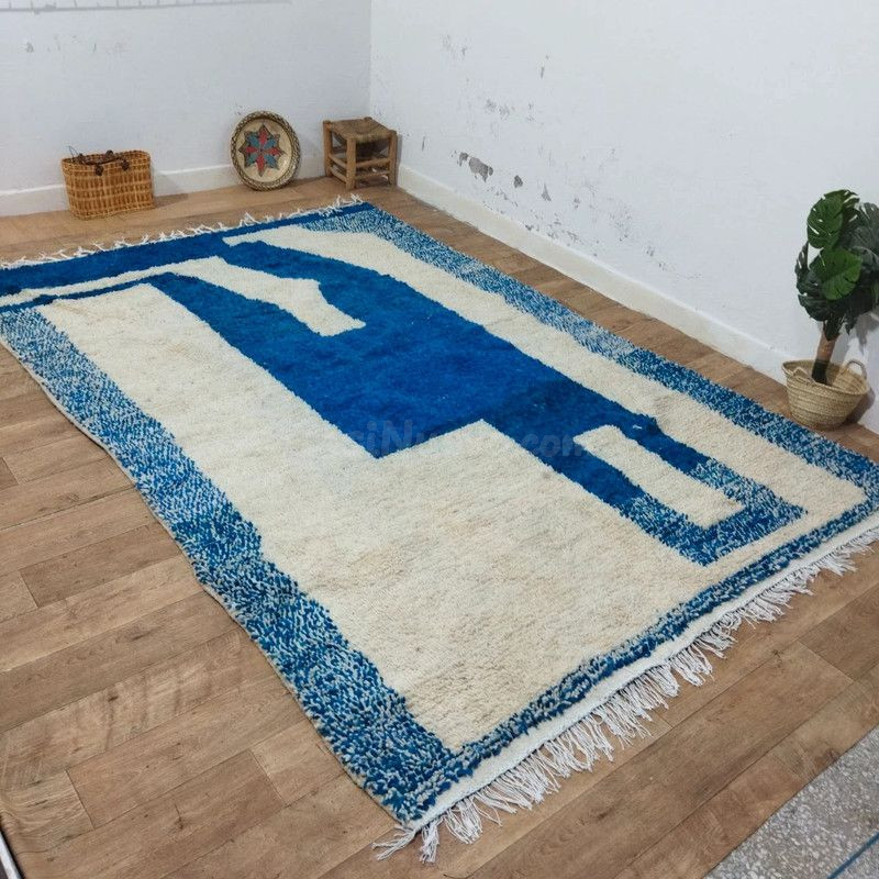 Alfombra artesanal bereber de lana natural, diseño vanguardi - foto 2