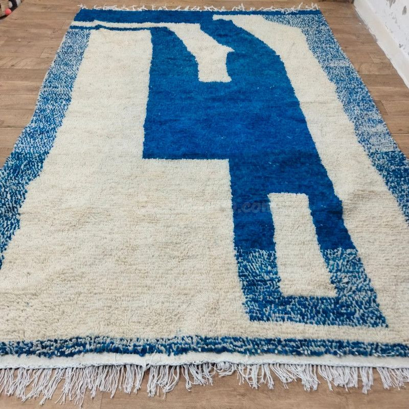 Alfombra artesanal bereber de lana natural, diseño vanguardi - foto 4