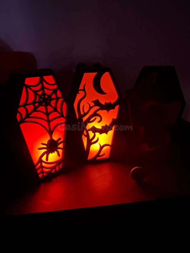 Portavelas Halloween 3D Pack 3 Unidades Ambiente Terrorífico - foto 3