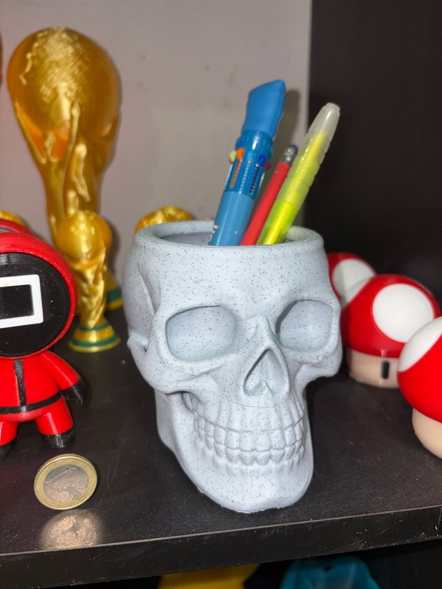 Lapicero Calavera Efecto Mármol 3D para Escritorio Halloween - foto 2
