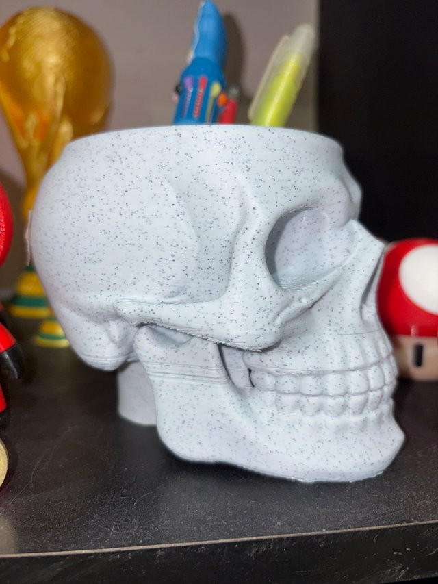 Lapicero Calavera Efecto Mármol 3D para Escritorio Halloween - foto 4
