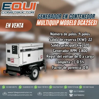 generador en contenedor multiquip modelo dca25esi puebla
