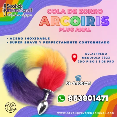 PLUG ANAL COLA DE ZORRO ARCOIRIS - LOS OLIVOS