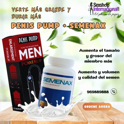 COMBINACIÓN POTENTE PARAPOTENTE PARA HOMBRES ???? PENIS PUMP + SEMENAX