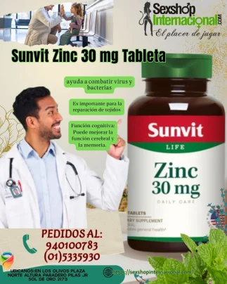 Sunvit Zinc 30 mg Tableta es un suplemento que se utiliza para diversa