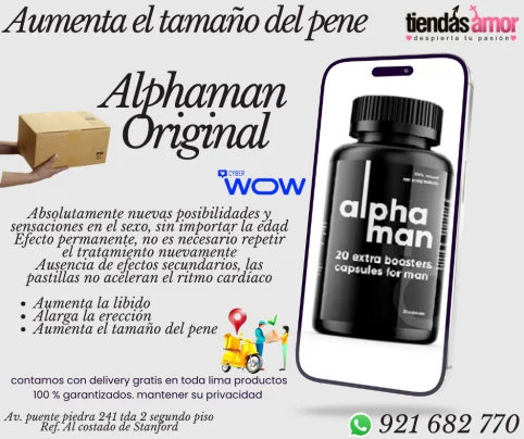 Alphaman SUPLEMENTO ALPHAMAN POTENCIALIZADOR RENDIMIENTO SEXUAL Mejora