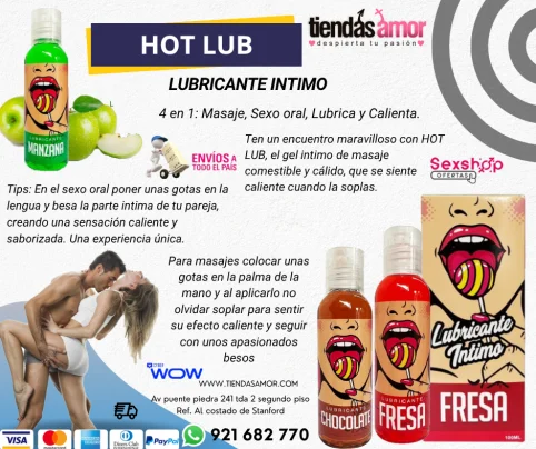 HOT LUBE | Lubricante Comestible lubricante intimo 4 en 1: Masaje, Sex
