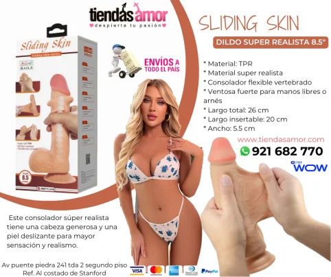 CONSOLADOR SLIDING SKIN 10.2″ REALISTIC  Este consolador súper realist