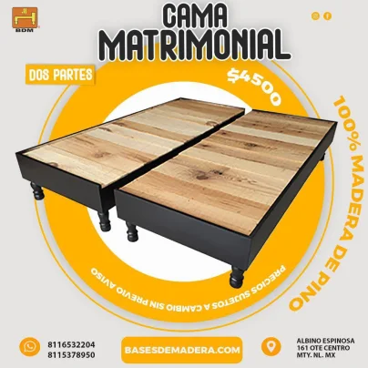 cama matrimonial en dos partes ¡las mejores en nuevo león!!