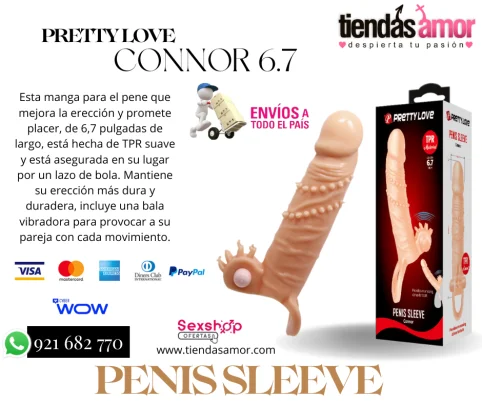 PRETTY LOVE Funda Pene Extensora Texturizada 15.8 cm Connor Estimulado