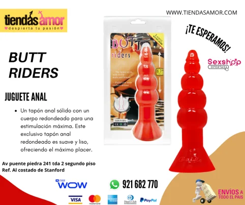 BUTT RIDERS Juguete Anal Butt Riders 6.7¨_ 18*4 Cm_ Silicona