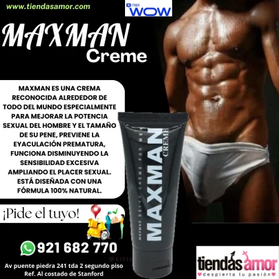 Maxman Creme 100% natural para mejorar la potencia evitar la eyaculaci