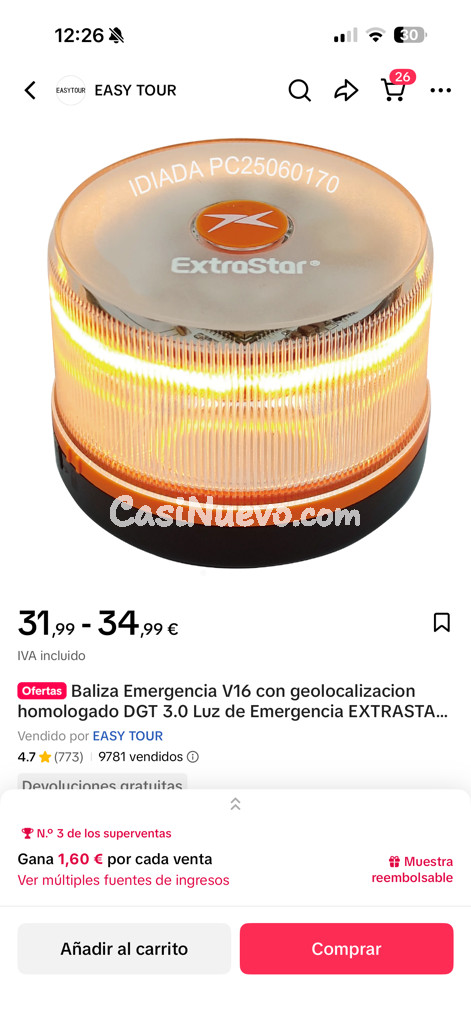 Baliza Emergencia V16 con Geolocalizacin